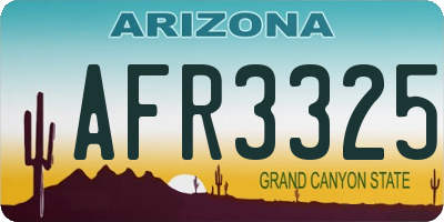 AZ license plate AFR3325