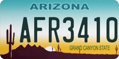 AZ license plate AFR3410
