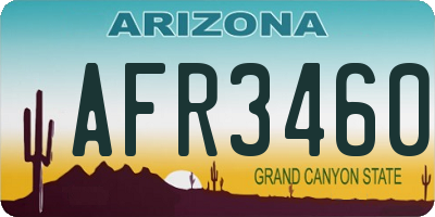 AZ license plate AFR3460