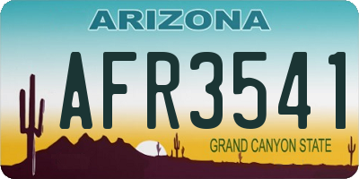 AZ license plate AFR3541