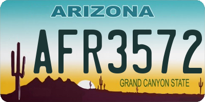 AZ license plate AFR3572