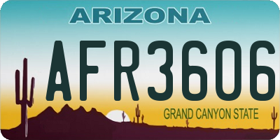 AZ license plate AFR3606
