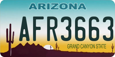 AZ license plate AFR3663