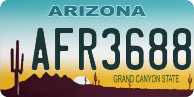 AZ license plate AFR3688