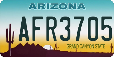 AZ license plate AFR3705