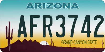 AZ license plate AFR3742