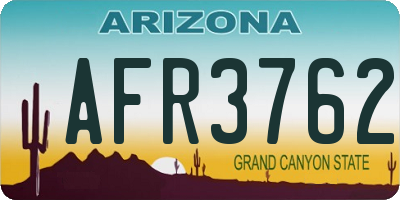 AZ license plate AFR3762