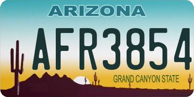 AZ license plate AFR3854
