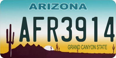 AZ license plate AFR3914
