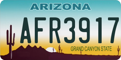 AZ license plate AFR3917