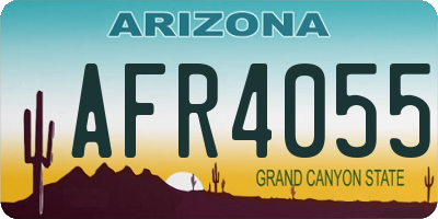 AZ license plate AFR4055