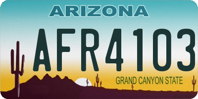 AZ license plate AFR4103