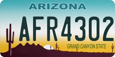 AZ license plate AFR4302