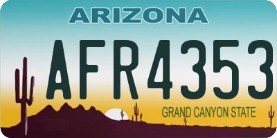 AZ license plate AFR4353