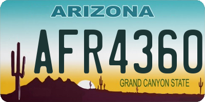 AZ license plate AFR4360