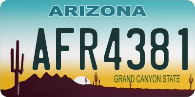AZ license plate AFR4381
