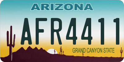 AZ license plate AFR4411