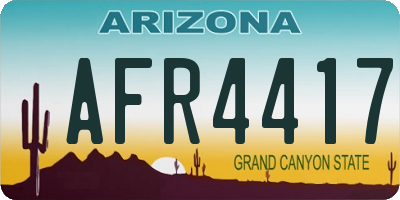 AZ license plate AFR4417