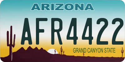 AZ license plate AFR4422