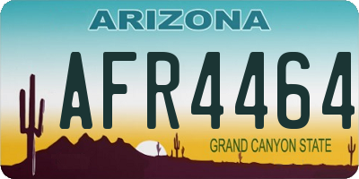 AZ license plate AFR4464