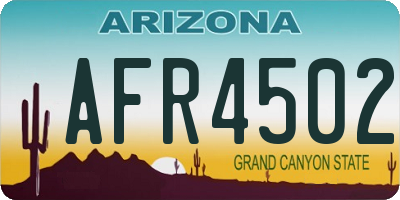 AZ license plate AFR4502