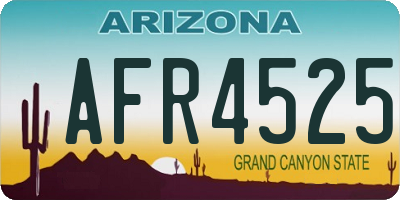 AZ license plate AFR4525