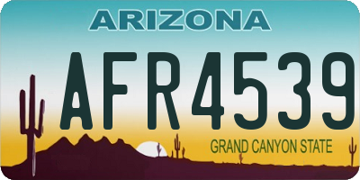 AZ license plate AFR4539