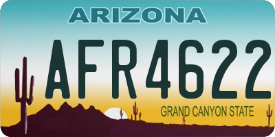 AZ license plate AFR4622