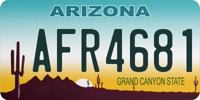 AZ license plate AFR4681