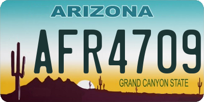 AZ license plate AFR4709
