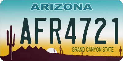 AZ license plate AFR4721