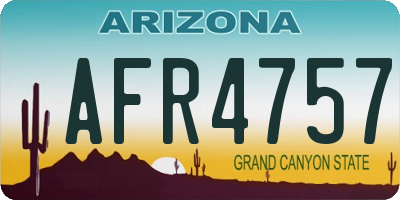 AZ license plate AFR4757