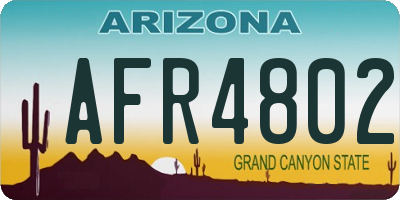 AZ license plate AFR4802