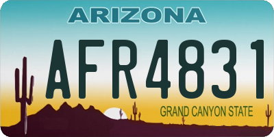 AZ license plate AFR4831