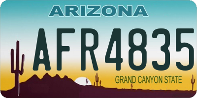 AZ license plate AFR4835