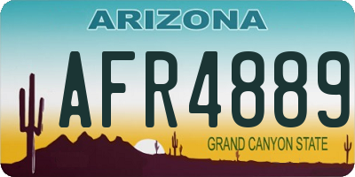 AZ license plate AFR4889