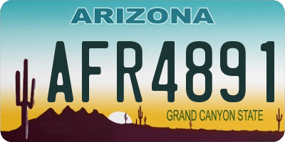 AZ license plate AFR4891