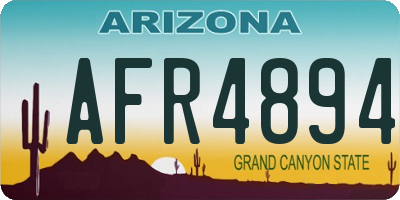 AZ license plate AFR4894