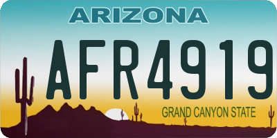 AZ license plate AFR4919