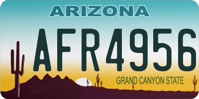 AZ license plate AFR4956