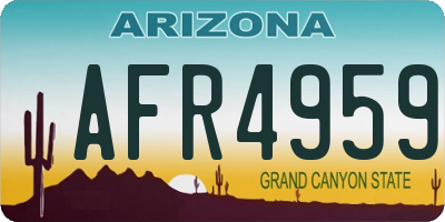 AZ license plate AFR4959