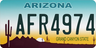 AZ license plate AFR4974