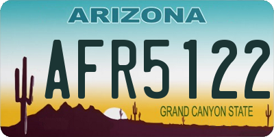 AZ license plate AFR5122