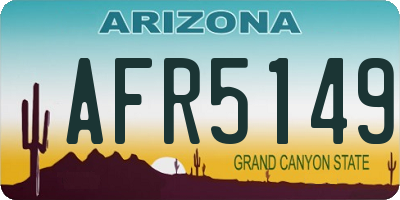 AZ license plate AFR5149