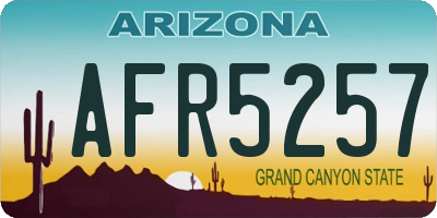 AZ license plate AFR5257