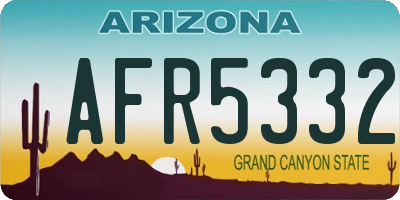 AZ license plate AFR5332