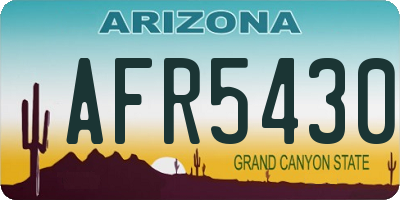 AZ license plate AFR5430
