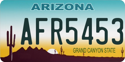 AZ license plate AFR5453