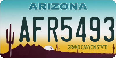 AZ license plate AFR5493