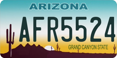 AZ license plate AFR5524
